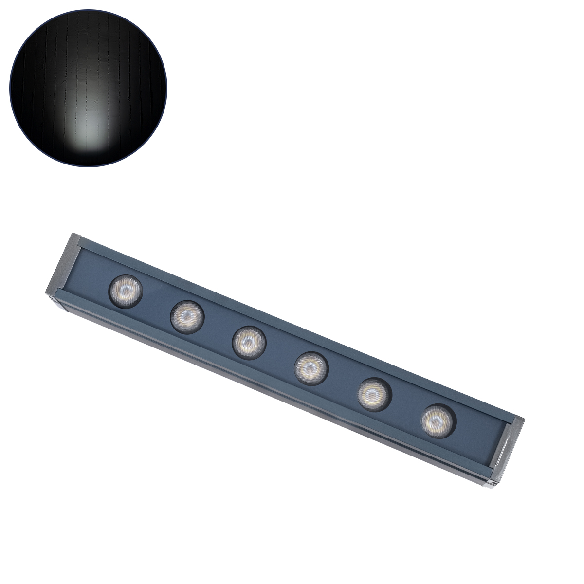 LEDTM® WASHERMARGO 90181 Μπάρα Φωτισμού Wall Washer LED 6W 720lm 30° DC 24V Αδιάβροχο IP65 Ψυχρό Λευκό 6000K Dimmable - Bridgelux SMD Chip - Γκρι Ανθρακί - Μ30 x Π4 x Υ5cm - 3 Χρόνια Εγγύηση - Image 2