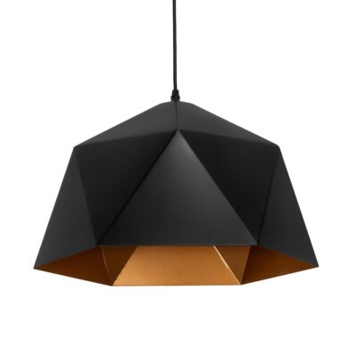 LEDTM® HEXAGON 01195 Μοντέρνο Κρεμαστό Φωτιστικό Οροφής με Ντουί 1 x E27 AC 220-240V IP20 - Μαύρο & Χρυσό - Μ46 x Π46 x Υ25cm