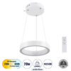 LEDTM® NEMESIS 61153 Μοντέρνο Κρεμαστό Φωτιστικό Οροφής LED 20W 2356lm 360° AC 220-240V IP20 Ρυθμιζόμενο Λευκό CCT με Χειριστήριο από 2700K έως 6000K Dimmable - Lumileds SMD Chip - Λευκό Ματ - Μ25 x Π25 x Υ4cm - 3 Χρόνια Εγγύηση - Image 2
