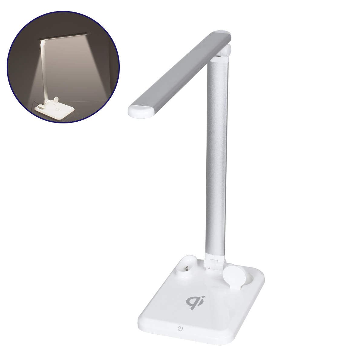 LEDTM® ONO 86101 Μοντέρνο Επιτραπέζιο Φωτιστικό Γραφείου με Ασύρματη Φόρτιση 10W 2A LED 5W 1000lm 90° DC 5V με USB-C IP20 Φυσικό Λευκό 4500K - Sanan SMD Chip - Λευκό - Μ33 x Π14 x Υ63cm - 2 Χρόνια Εγγύηση - Image 2