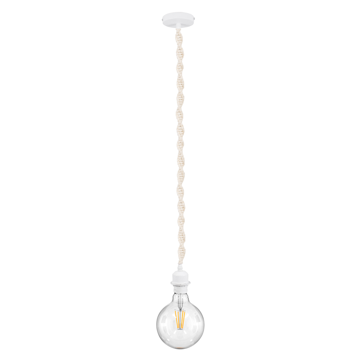 LEDTM® SHAQRA 36215 Μοντέρνο Κρεμαστό Φωτιστικό Οροφής με Ντουί 1 x E27 AC 220-240V IP20 - Μπεζ & Λευκό - Μ4 x Π4 x Υ110cm - Image 2