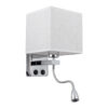 LEDTM® ELEGANT 01495 Μοντέρνο Φωτιστικό Τοίχου - Απλίκα Ξενοδοχείου Reading Light με Ντουί 1 x E27 LED 3W 360lm 36° AC 220-240V IP20 Θερμό Λευκό 2700K - Bridgelux COB Chip - Χρώμιο & Λευκό - Μ17 x Π21 x Υ43cm - 2 Χρόνια Εγγύηση - Image 2