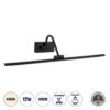 LEDTM® MIRA 60432 Μοντέρνο Φωτιστικό Τοίχου - Απλίκα Καθρέπτη Μπάνιου LED 12W 1400lm 120° AC 220-240V IP44 Φυσικό Λευκό 4500K - Lumileds SMD Chip & TÜV SÜD Driver - Μαύρο Ματ - Μ60 x Π20 x Υ13cm - 3 Χρόνια Εγγύηση - Image 2