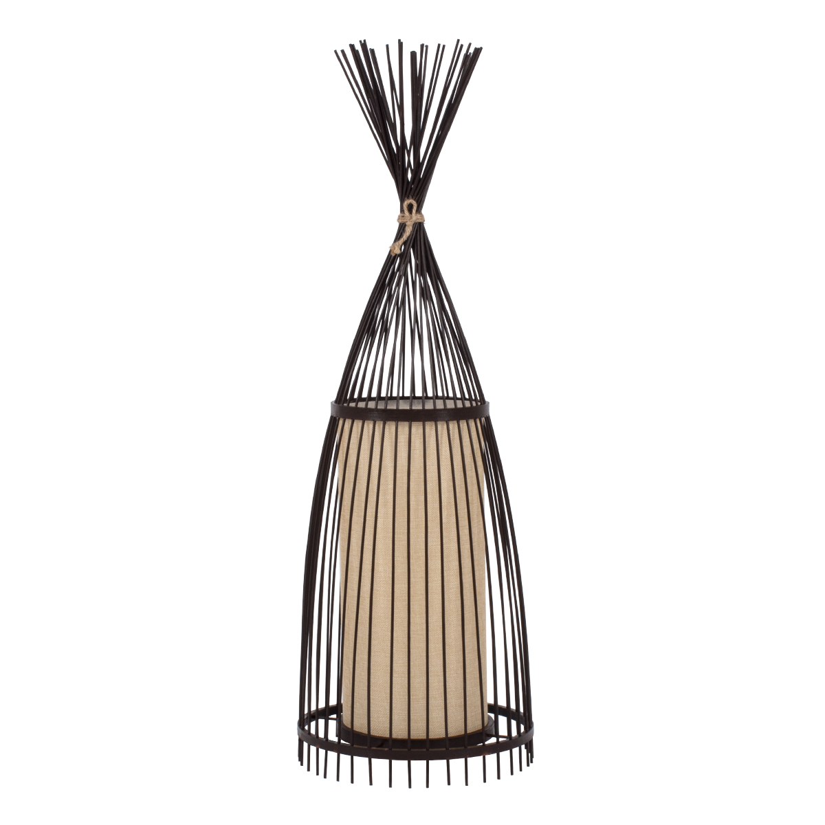 LEDTM® AZORES 01754 Boho Επιδαπέδιο Φωτιστικό με Ντουί 1 x E27 AC 220-240V IP20 - Καφέ & Μπεζ - Μ30 x Π30 x Υ90cm - Image 2