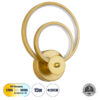 LEDTM® FREDDIE 61078 Μοντέρνο Φωτιστικό Τοίχου - Απλίκα LED 15W 1080lm 300° AC 220-240V IP20 Ρυθμιζόμενο Λευκό CCT με On/Off 2700K/4500K/6000K - Lumileds SMD Chip - Χρυσό Βούρτσας - Μ20 x Π7.5 x Υ25cm - 3 Χρόνια Εγγύηση - Image 2