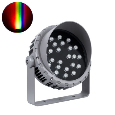 Alternative view of LEDTM® FLOODMENA 90649 Προβολέας Σποτ Wall Washer με Αντιθαμβωτική Γρίλια LED 48W 3840lm 30° DC 24V Αδιάβροχο IP65 Πολύχρωμο RGBW Dimmable DMX512 - Bridgelux SMD Chip - Γκρι Ανθρακί - Μ25 x Π25 x Υ18cm - 3 Χρόνια Εγγύηση