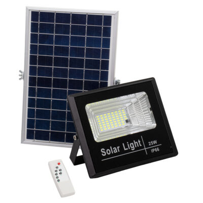Alternative view of LEDTM® HERMES 71554 Προβολέας με IR Ασύρματο Χειριστήριο LED 25W 1250lm 120° DC 5V με Φωτοβολταϊκό Panel 5V 4W & Επαναφορτιζόμενη Μπαταρία Li-ion 3.2V 3000mAh Αδιάβροχο IP66 Ψυχρό Λευκό 6000K Dimmable - Sanan SMD Chip - Μαύρο - Μ19.5 x Π5 x Υ4.8cm - 2 Χρόνια Εγγύηση