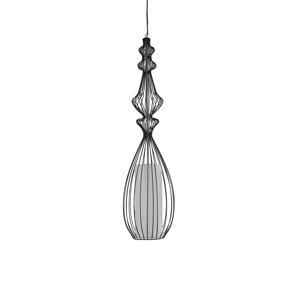 LEDTM® LILY 01561 Vintage Κρεμαστό Φωτιστικό Οροφής με Ντουί 1 x E27 AC 220-240V IP20 - Μαύρο & Λευκό - Μ20 x Π20 x Υ90cm - Image 5