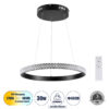 LEDTM® DIAMOND 61128 Μοντέρνο Κρεμαστό Φωτιστικό Οροφής LED 30W 3513lm 360° AC 220-240V IP20 Ρυθμιζόμενο Λευκό CCT με Χειριστήριο από 2700K έως 6000K Dimmable - Lumileds SMD Chip - Μαύρο Ματ - Μ40 x Π40 x Υ3cm - 3 Χρόνια Εγγύηση - Image 2