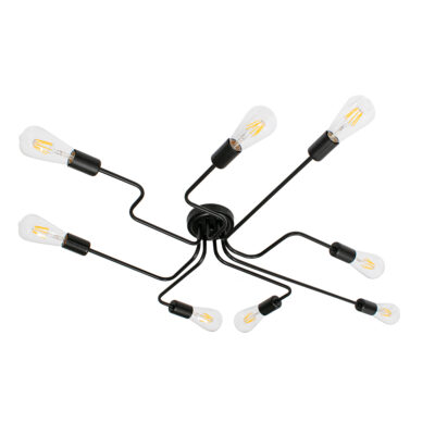 Alternative view of LEDTM® LIBERTA 00840 Μοντέρνο Φωτιστικό Οροφής με Ντουί 8 x E27 AC 220-240V IP20 - Μαύρο - Μ102 x Π72 x Υ10.5cm