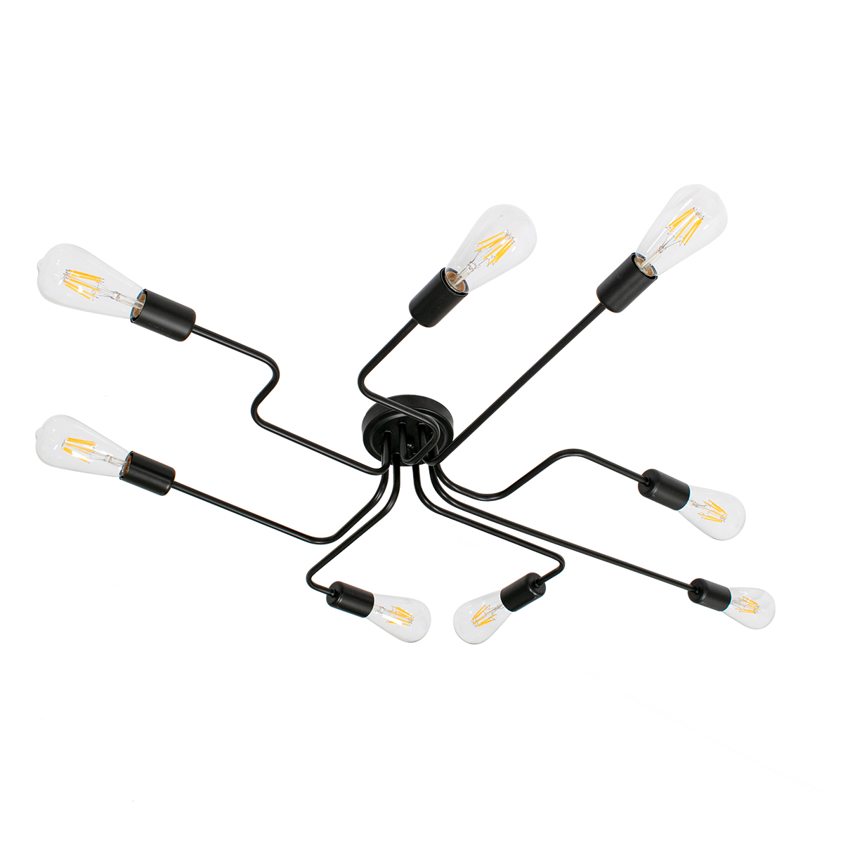 LEDTM® LIBERTA 00840 Μοντέρνο Φωτιστικό Οροφής με Ντουί 8 x E27 AC 220-240V IP20 - Μαύρο - Μ102 x Π72 x Υ10.5cm - Image 2