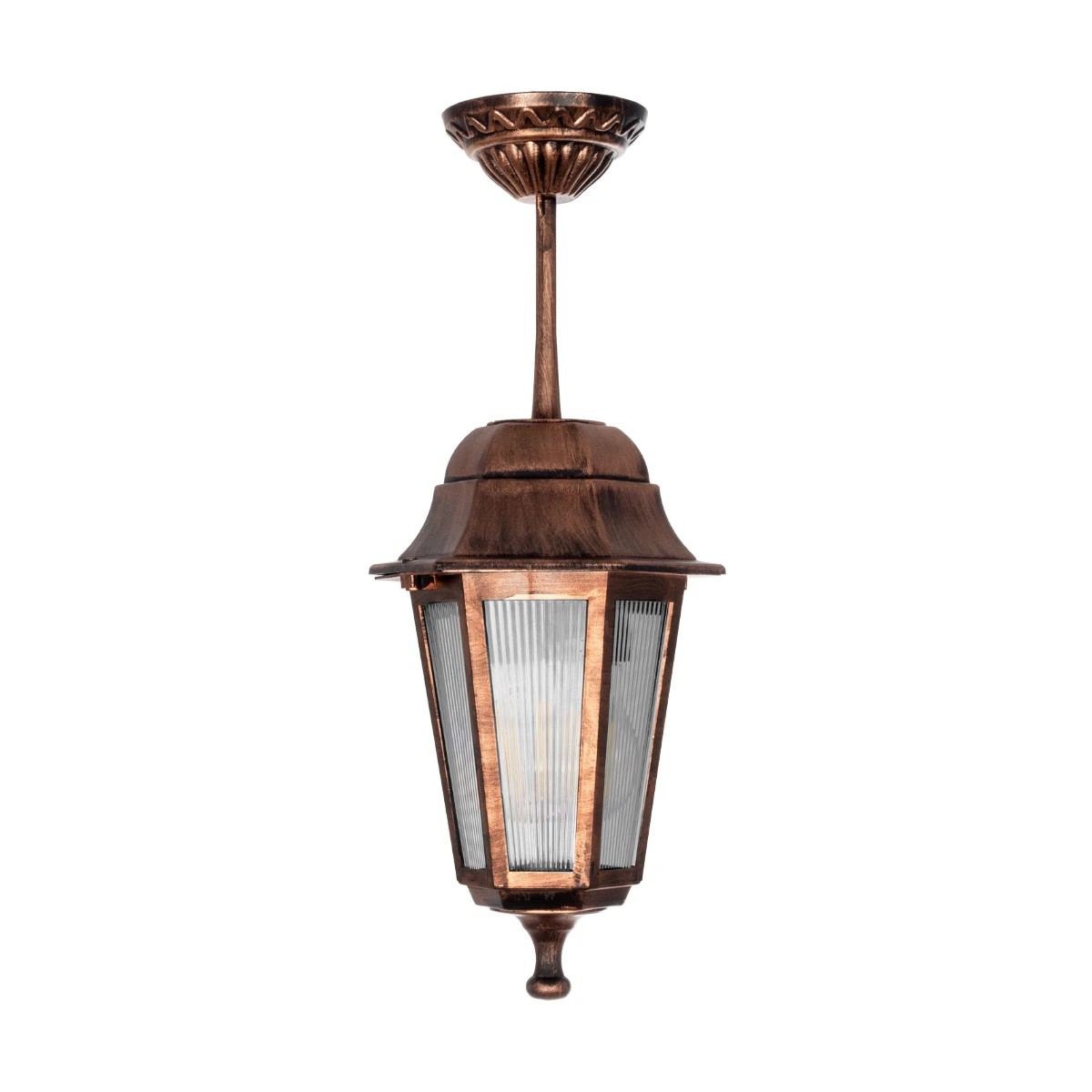 LEDTM® VITRO 203-0194 Vintage Φωτιστικό Οροφής με Ντουί 1 x E27 AC 220-240V IP44 - Χάλκινο - Μ17 x Π17 x Υ28cm - Image 4