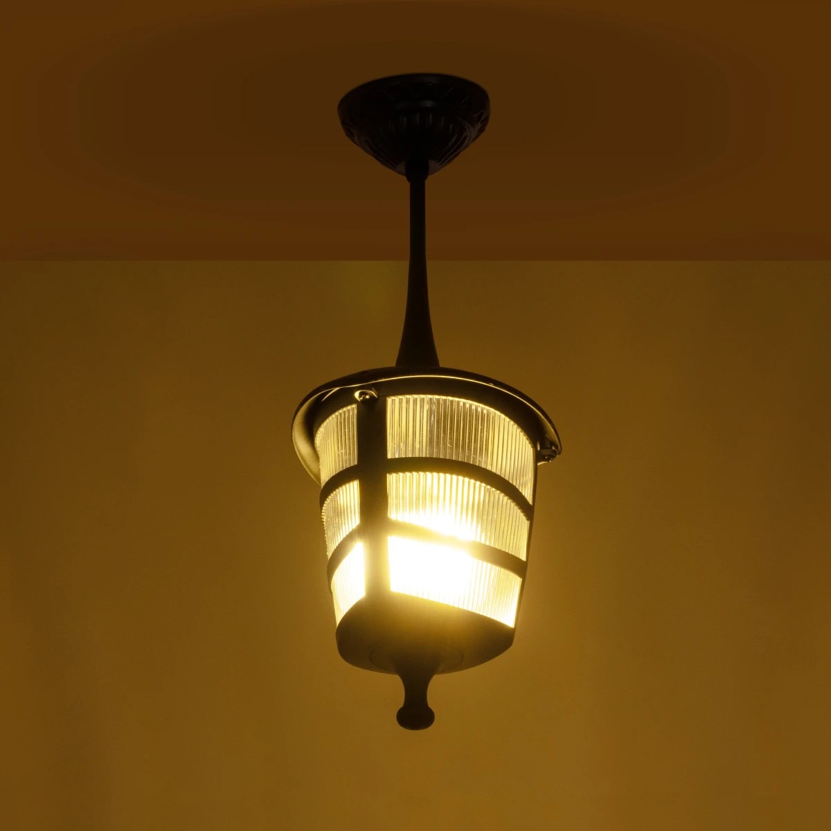 LEDTM® ZARDIN 203-0204 Vintage Φωτιστικό Οροφής με Ντουί 1 x E27 AC 220-240V IP44 - Μαύρο - Μ17 x Π17 x Υ42cm - Image 3