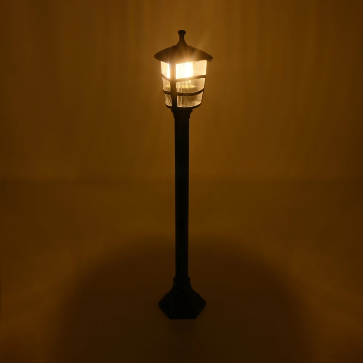 LEDTM® ZARDIN 203-0207 Vintage Επιδαπέδιο Φωτιστικό Κολωνάκι Κήπου Μονόφωτο 1 x E27 IP44 Μαύρο & Διάφανο Πλαστικό - Μ17 x Π17 x Υ92cm - Image 3