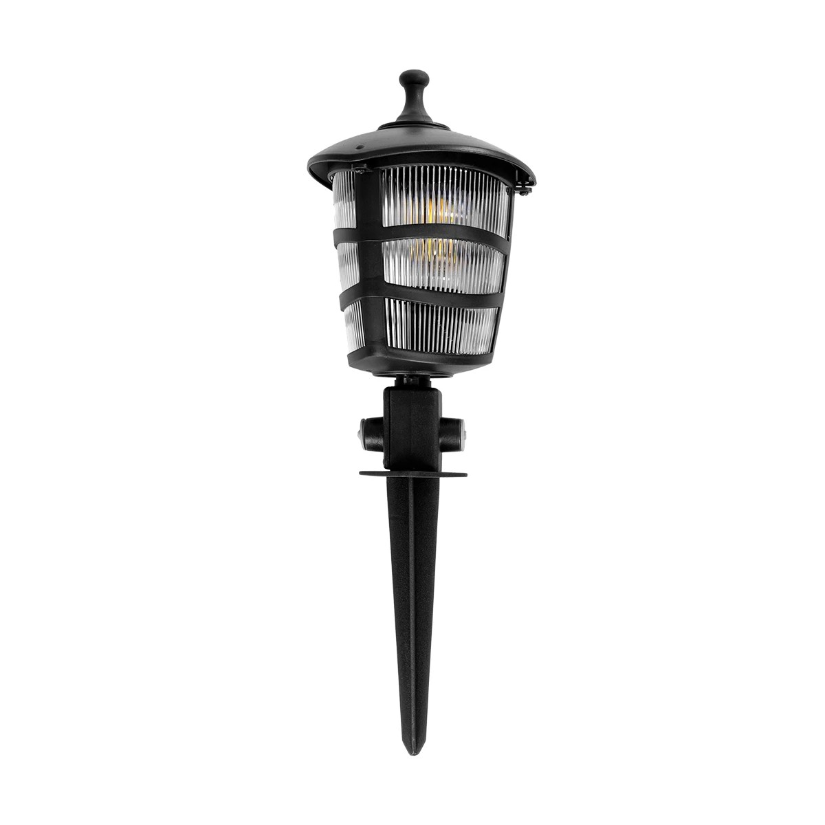 LEDTM® ZARDIN 203-0208 Vintage Καρφωτό Φωτιστικό Φαναράκι Μονόφωτο 1 x E27 IP44 Μαύρο & Διάφανο Πλαστικό - Μ17 x Π17 x Υ50cm - Image 4