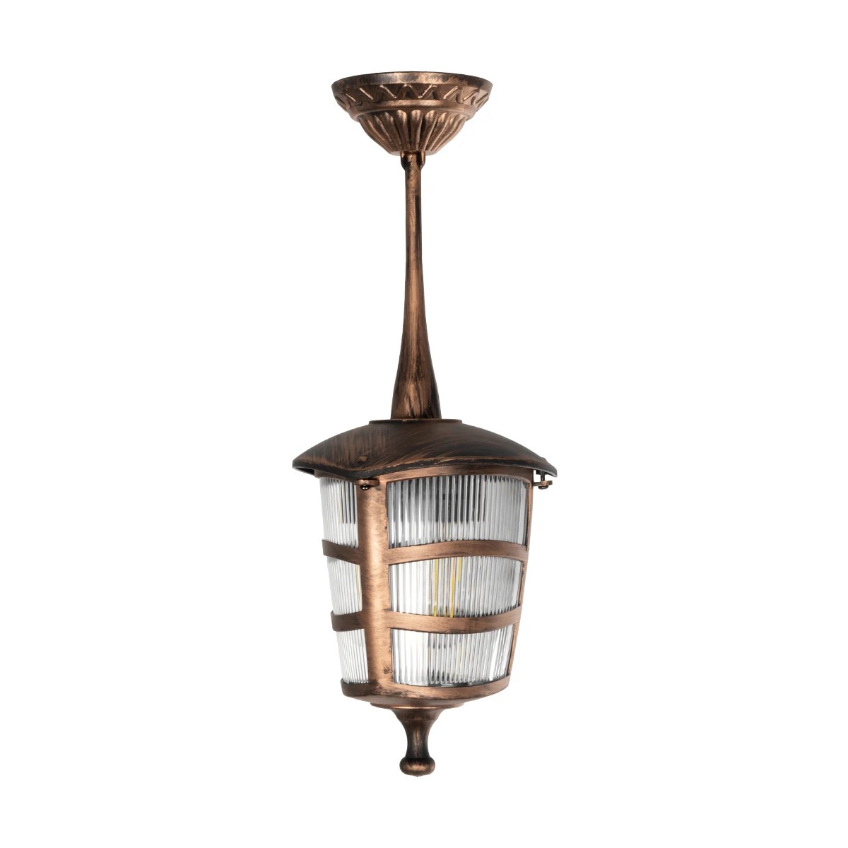LEDTM® ZARDIN 203-0224 Vintage Φωτιστικό Οροφής με Ντουί 1 x E27 AC 220-240V IP44 - Χάλκινο - Μ17 x Π17 x Υ42cm - Image 4
