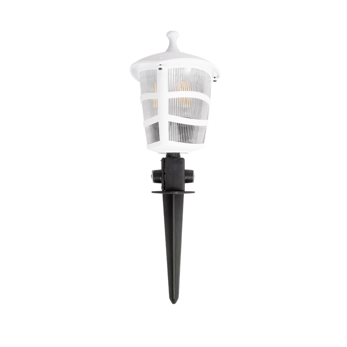 LEDTM® ZARDIN 203-0241 Vintage Καρφωτό Φωτιστικό Φαναράκι Μονόφωτο 1 x E27 IP44 Λευκό & Διάφανο Πλαστικό - Μ17 x Π17 x Υ50cm - Image 4