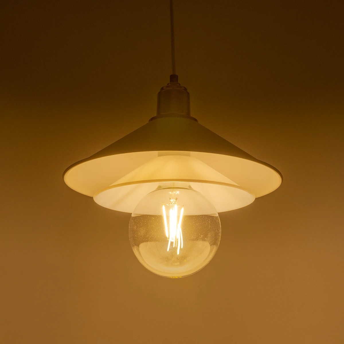 LEDTM® FERRO 203-0268 Μοντέρνο Κρεμαστό Φωτιστικό Οροφής με Ντουί 1 x E27 AC 220-240V IP20 - Λευκό & Χρυσό - Μ30 x Π30 x Υ19cm - Image 2