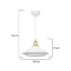 LEDTM® FERRO 203-0268 Μοντέρνο Κρεμαστό Φωτιστικό Οροφής με Ντουί 1 x E27 AC 220-240V IP20 - Λευκό & Χρυσό - Μ30 x Π30 x Υ19cm - Image 11
