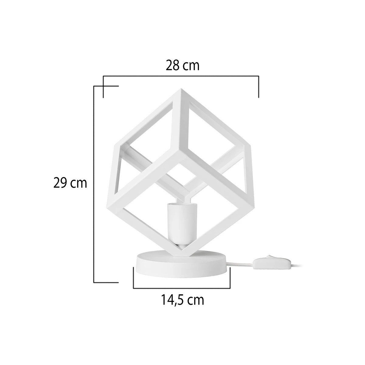 LEDTM® DISE 203-0273 Μοντέρνο Επιτραπέζιο Φωτιστικό Πορτατίφ με Ντουί 1 x E27 AC 220-240V IP20 - Λευκό - Μ28 x Π28 x Υ29cm - Image 9