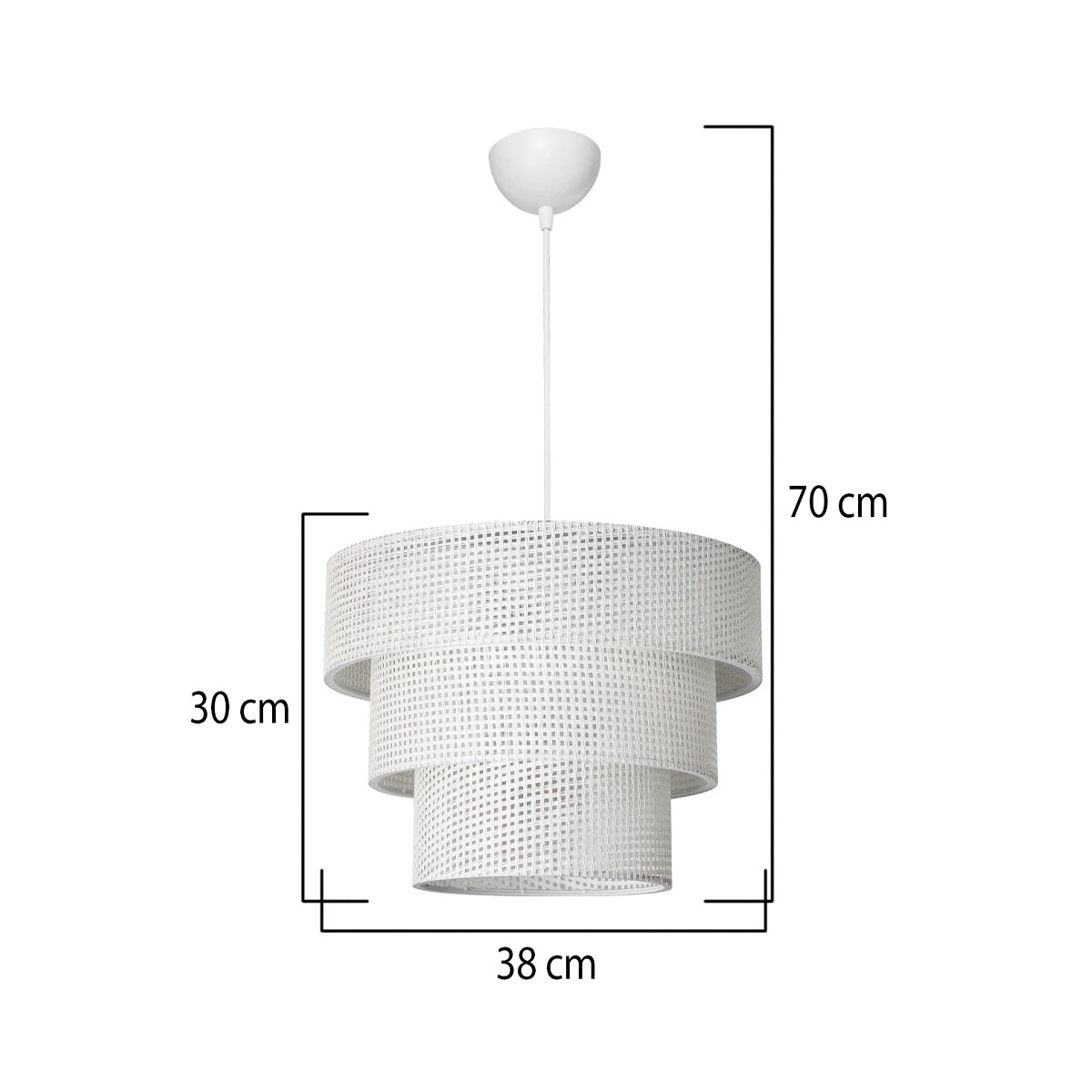 LEDTM® LEVEL 203-0275 Μοντέρνο Κρεμαστό Φωτιστικό Οροφής με Ντουί 1 x E27 AC 220-240V IP20 - Λευκό - Μ38 x Π38 x Υ30cm - Image 10