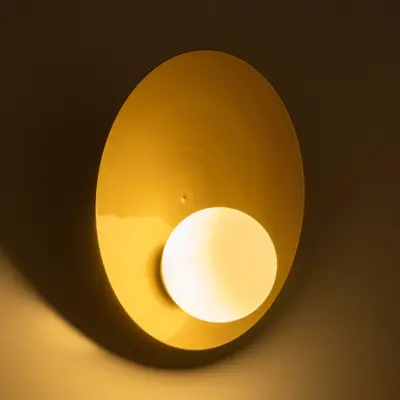 Alternative view of LEDTM® PLATO 203-0278 Vintage Φωτιστικό Τοίχου - Απλίκα με Ντουί 1 x E14 AC 220-240V IP20 - Χρυσό & Λευκό - M40 x Π19 x Υ40cm