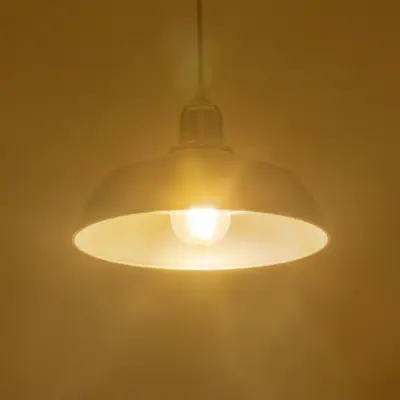 Alternative view of LEDTM® LOAN 203-0284 Μοντέρνο Κρεμαστό Φωτιστικό Οροφής με Ντουί 1 x E27 AC 220-240V IP20 - Λευκό & Ασημί  - Μ25.5 x Π25.5 x Υ17cm