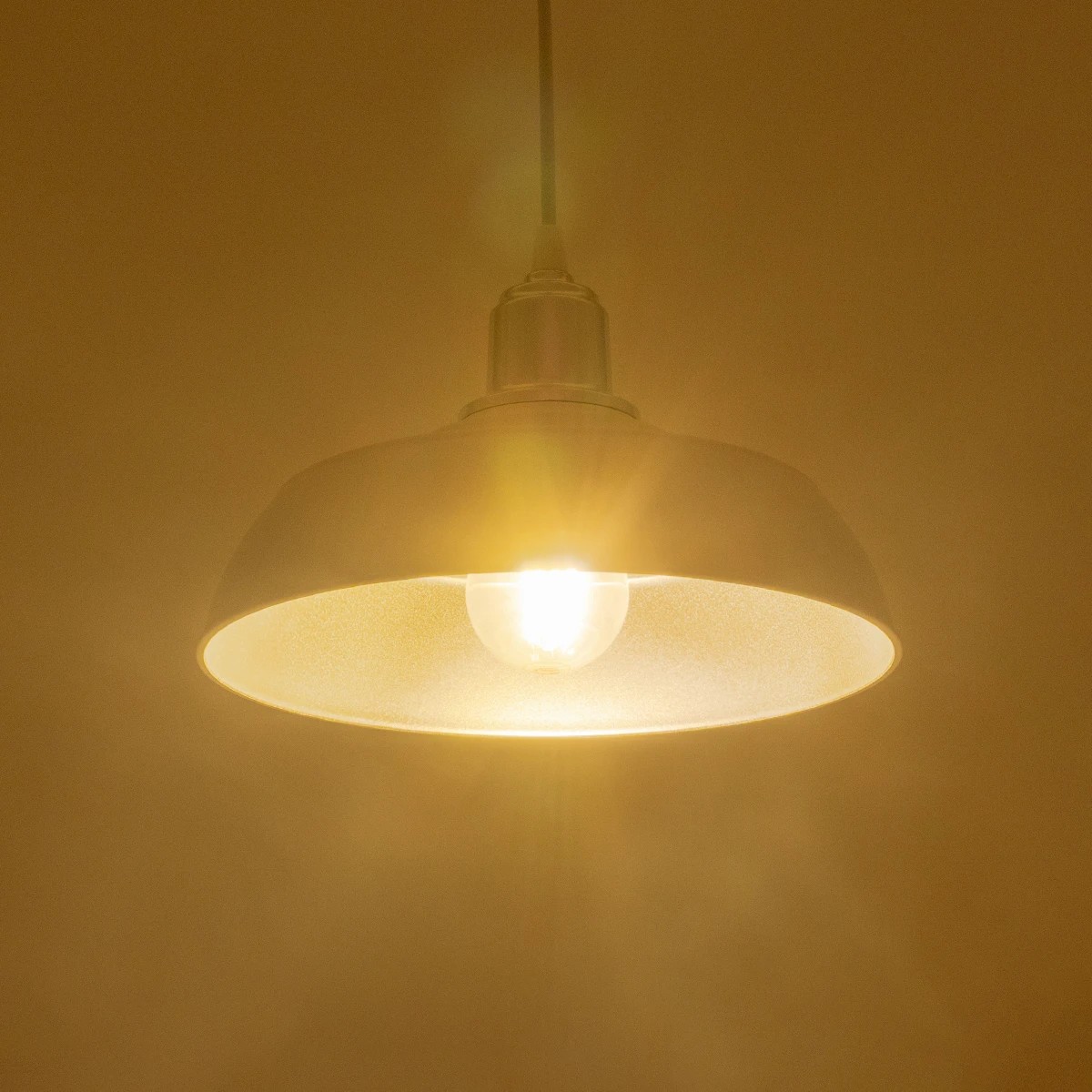 LEDTM® LOAN 203-0284 Μοντέρνο Κρεμαστό Φωτιστικό Οροφής με Ντουί 1 x E27 AC 220-240V IP20 - Λευκό & Ασημί - Μ25.5 x Π25.5 x Υ17cm - Image 2