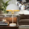LEDTM® GAZETA 203-0302 Μοντέρνο Επιτραπέζιο Φωτιστικό Πορτατίφ με Ντουί 1 x E27 AC 220-240V IP20 - Λευκό & Χρυσό  - Μ25 x Π25 x Υ39cm - Image 10