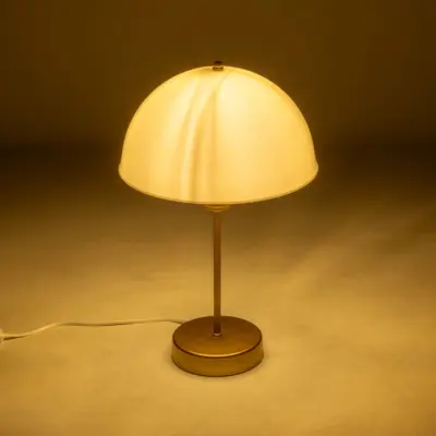 Alternative view of LEDTM® GAZETA 203-0304 Μοντέρνο Επιτραπέζιο Φωτιστικό Πορτατίφ με Ντουί 1 x E27 AC 220-240V IP20 - Λευκό Δίαφανο & Μπρονζέ  - Μ25 x Π25 x Υ39cm