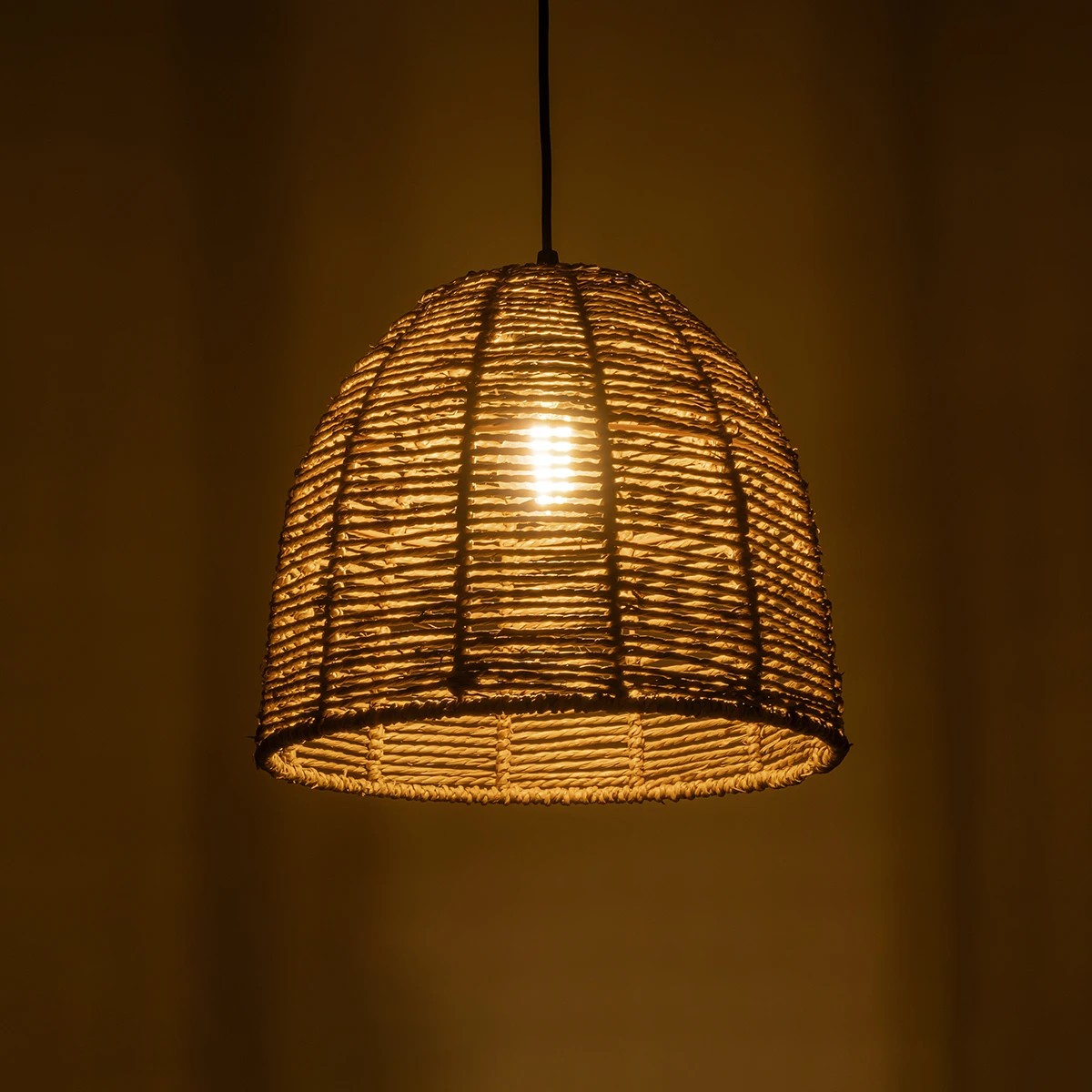 LEDTM® MEKA 204-0162 Boho Κρεμαστό Φωτιστικό Οροφής με Ντουί 1 x E27 AC 220-240V IP20 - Καφε - Μ30 x Π30 x Υ28cm - Image 3