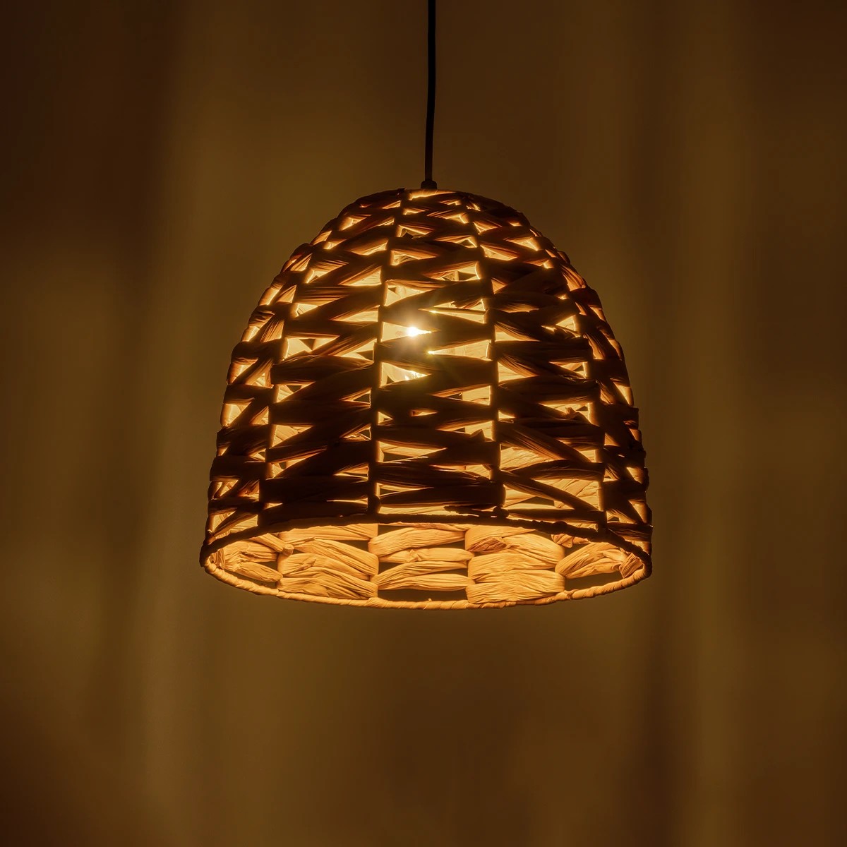 LEDTM® MEKA 204-0165 Boho Κρεμαστό Φωτιστικό Οροφής με Ντουί 1 x E27 AC 220-240V IP20 - Μπεζ - Μ30 x Π30 x Υ28cm - Image 3