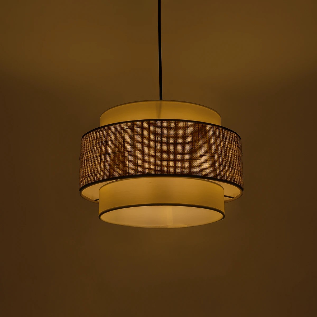 LEDTM® SOHO 204-0172 Μοντέρνο Κρεμαστό Φωτιστικό Οροφής με Ντουί 1 x E27 AC 220-240V IP20 - Καφέ & Μπεζ - Μ30 x Π30 x Υ20cm - Image 3