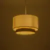 LEDTM® BASIL 204-0173 Μοντέρνο Κρεμαστό Φωτιστικό Οροφής με Ντουί 1 x E27 AC 220-240V IP20 - Μπεζ & Χρυσό - Μ30 x Π30 x Υ20cm - Image 3