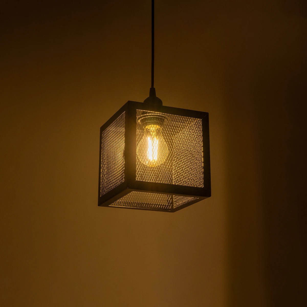 LEDTM® JAULA 204-0181 Μοντέρνο Κρεμαστό Φωτιστικό Οροφής Μονόφωτο 1 x E27 AC 220-240V IP20 Μαύρο - Μ16 x Π16 x Υ16cm - Image 3