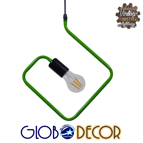 LEDTM® LIBBY 01096-1 Παιδικό Κρεμαστό Φωτιστικό Οροφής με Ντουί 1 x E27 AC 220-240V IP20 - Πράσινο & Μαύρο - Μ31 x Π31 x Υ16cm - Image 3