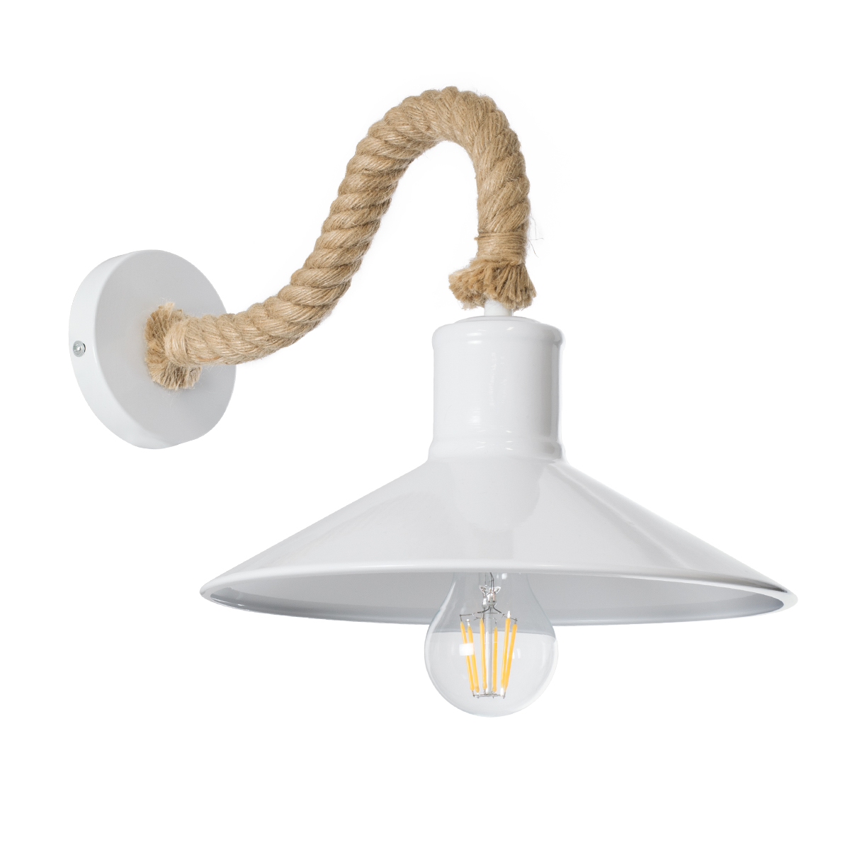 LEDTM® VINSA 01130 Boho Φωτιστικό Τοίχου - Απλίκα με Ντουί 1 x E27 AC 220-240V IP20 - Λευκό & Μπεζ - Μ37.5 x Π26.7 x Υ25cm - Image 2