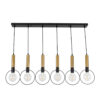 LEDTM® OLVERO 00776 Μοντέρνο Κρεμαστό Φωτιστικό Οροφής με Ντουί 6 x E27 AC 220-240V IP20 - Μαύρο & Χρυσό - Μ110 x Π18 x Y130cm - Image 2