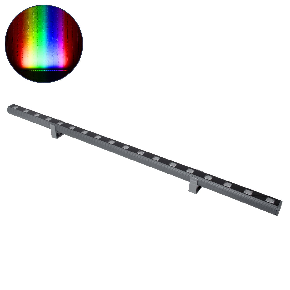 LEDTM® WASHERPANDA 90581 Μπάρα Φωτισμού Wall Washer LED 18W 1530lm 15° DC 24V Αδιάβροχο IP67 Πολύχρωμο RGBW Dimmable DMX512 - Bridgelux SMD Chip - Γκρι Ανθρακί - Μ100 x Π4 x Υ3.5cm - 3 Χρόνια Εγγύηση - Image 2