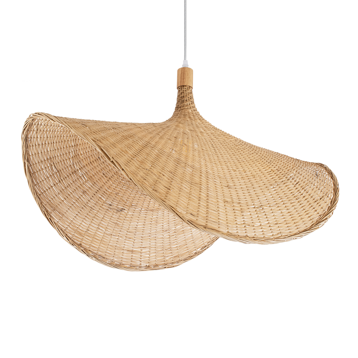 LEDTM® CUBA 01767 Boho Κρεμαστό Φωτιστικό Οροφής με Ντουί 1 x E27 AC 220-240V IP20 - Μπεζ - Μ80 x Π80 x Υ49cm - Image 2