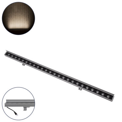 Alternative view of LEDTM® WASHERFAIA 90187 Μπάρα Φωτισμού Wall Washer με Αντιθαμβωτική Γρίλια LED 24W 2760lm 15° DC 24V Αδιάβροχο IP65 Φυσικό Λευκό 4500K Dimmable - Bridgelux SMD Chip - Ασημί - Μ100 x Π4 x Υ5.5cm - 3 Χρόνια Εγγύηση