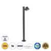 LEDTM® GARDENIA 60507 Φωτιστικό Κήπου - Κολωνάκι Αρχιτεκτονικού Φωτισμού Εξωτερικού Χώρου LED 7W 700lm 60° AC220-240V Αδιάβροχο IP65 - Σώμα Αλουμινίου & Tempered Glass - Μ12 x Π18 x Υ90cm - Θερμό Λευκό 2700K - Γκρι Ανθρακί - Bridgelux Chip - 5 Years Warranty - Image 2