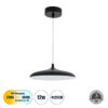 LEDTM® BARON 61251 Μοντέρνο Κρεμαστό Φωτιστικό Οροφής LED 12W 1440lm 120° AC 220-240V IP20 Ρυθμιζόμενο Λευκό CCT με On/Off 2700K/4500K/6000K - Lumileds SMD Chip - Μαύρο Ματ - Μ25 x Π25 x Υ8cm - 3 Χρόνια Εγγύηση - Image 2