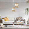 LEDTM® GALIA 02220 Boho Κρεμαστό Φωτιστικό Οροφής με Ντουί 1 x E27 AC 220-240V IP20 - Μπεζ & Καφέ - Μ30 x Π30 x Υ40cm - Image 11