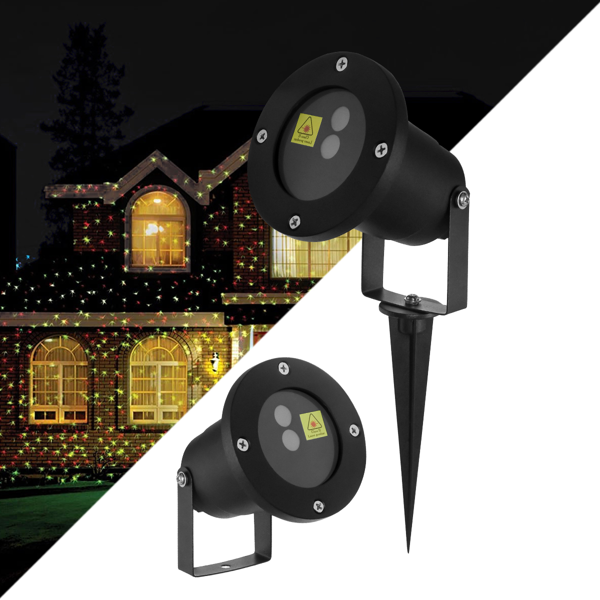LEDTM® 75598 Προβολάκι Κήπου Καρφωτό - Δαπέδου Laser 30W 60° AC 230V Αδιάβροχο IP67 με Ασύρματο Χειριστήριο RF 2.4Ghz Πράσινο - Κόκκινο - Image 2