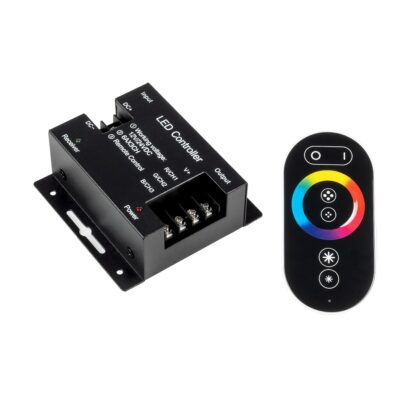 LEDTM® RGBCONTROLLER 73406 Dimmer / Controller με RF Ασύρματο Χειριστήριο με 3 x 6A 180W Κανάλια DC 12-24V 18A 432W Max IP20 - RF2.4Ghz - Μ8.3 x Π8.1 x Υ3.3cm - 2 Χρόνια Εγγύηση