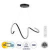 LEDTM® SPIRALE 61283 Μοντέρνο Κρεμαστό Φωτιστικό Οροφής LED 75W 8400lm 300° AC 220-240V IP20 Ρυθμιζόμενο Λευκό CCT με Χειριστήριο από 2700K έως 6000K Dimmable - Lumileds SMD Chip - Μαύρο Ματ - Μ72 x Π25 x Υ30cm - 3 Χρόνια Εγγύηση - Image 2