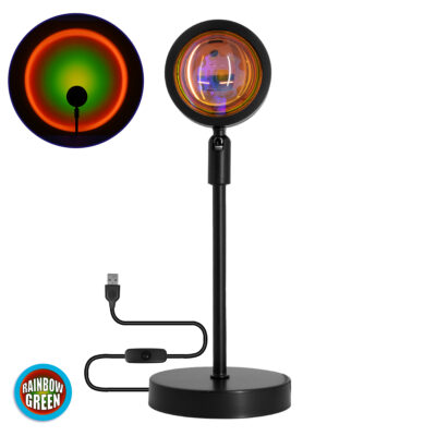 Alternative view of LEDTM® 00816 Επιτραπέζιο Φωτιστικό Πορτατίφ LED 12W 600lm 180° DC 5V IP20 Κίτρινο - Πράσινο - Κόκκινο - Πορτοκαλί RAINBOW EFFECT Μαύρο Μέταλλο με Διάφανο Πλαστικό - Μ10 x Π10 x Υ26.5cm - 2 Xρόνια Εγγύηση