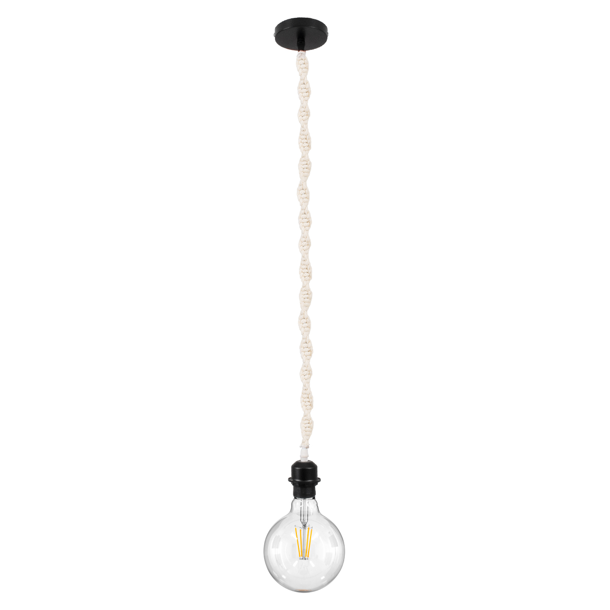 LEDTM® SHAQRA 36216 Μοντέρνο Κρεμαστό Φωτιστικό Οροφής με Ντουί 1 x E27 AC 220-240V IP20 - Μπεζ & Μαύρο - Μ4 x Π4 x Υ110cm - Image 2