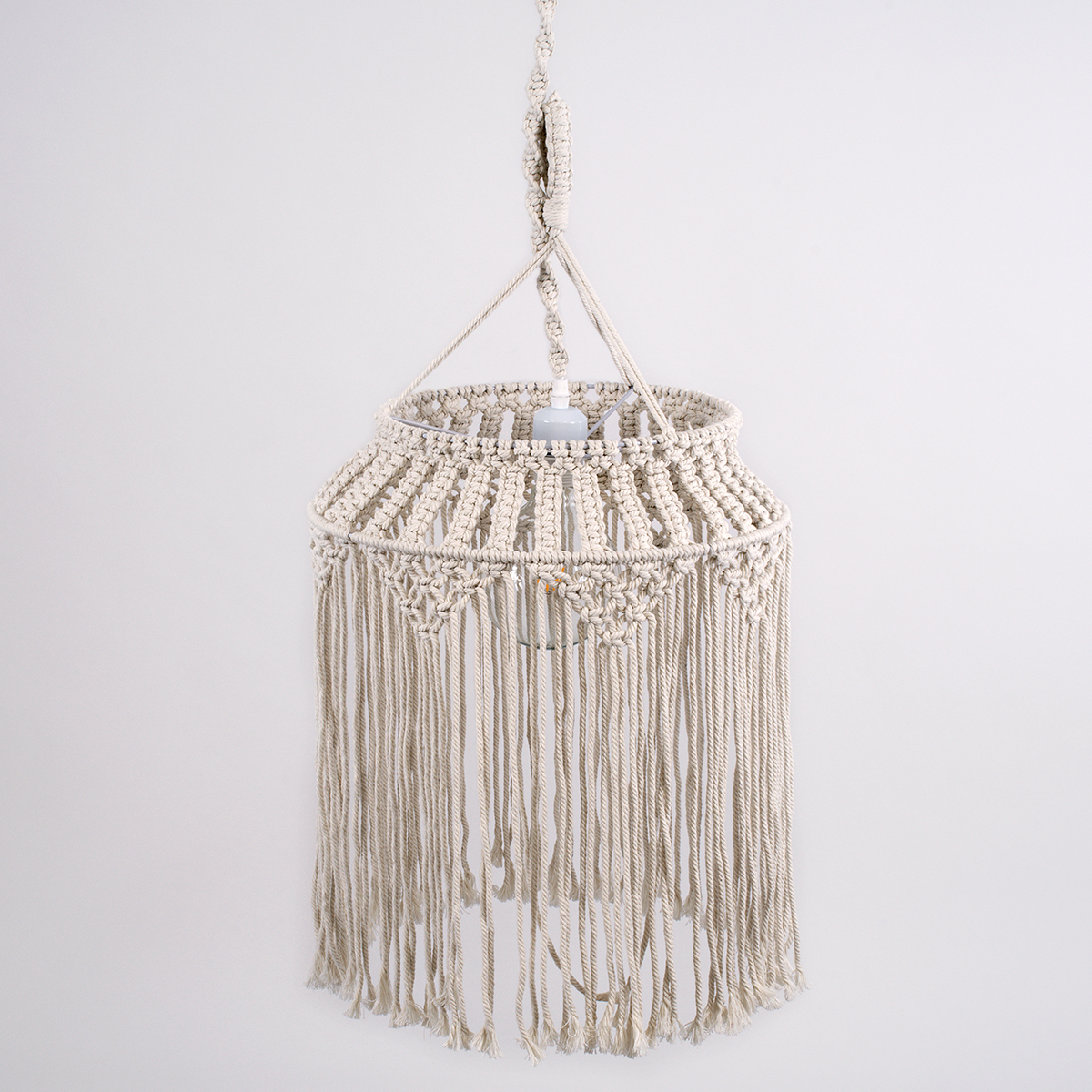 LEDTM® ALGERIA 36202 Boho Κρεμαστό Φωτιστικό Οροφής με Ντουί 1 x E27 AC 220-240V IP20 - Μπεζ - Μ40 x Π40 x Υ50cm - Image 6
